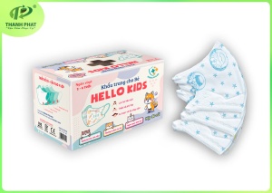 Khẩu Trang Em Bé Hello Kids 3D ( Họa Tiết Doremon - 50 Cái/Hộp )